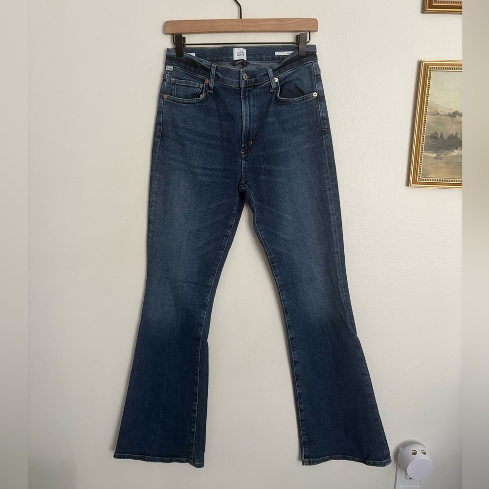 Citizens of Humanity High Rise Flare Stretch LILAH Blue Jeans Womens size 28 EUC
